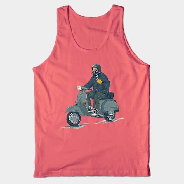 Cool Scooter Boy Tank Top by LadyBikers